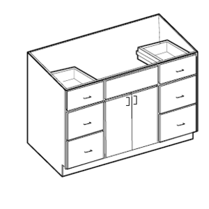 Two Doors Center Left & Right Vanity